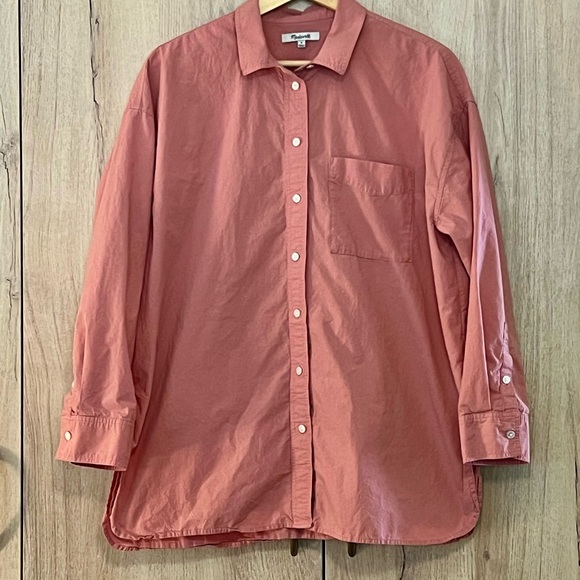Madewell Signature Poplin Shirt in Cafe Pink - Picture 4 of 8